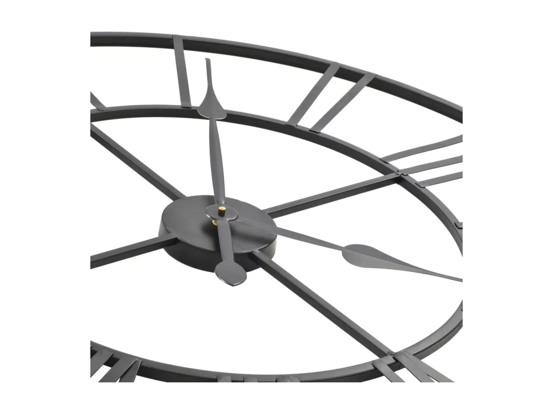 Horloge murale vintage avec mouvement à quartz Métal 80 cm XXL