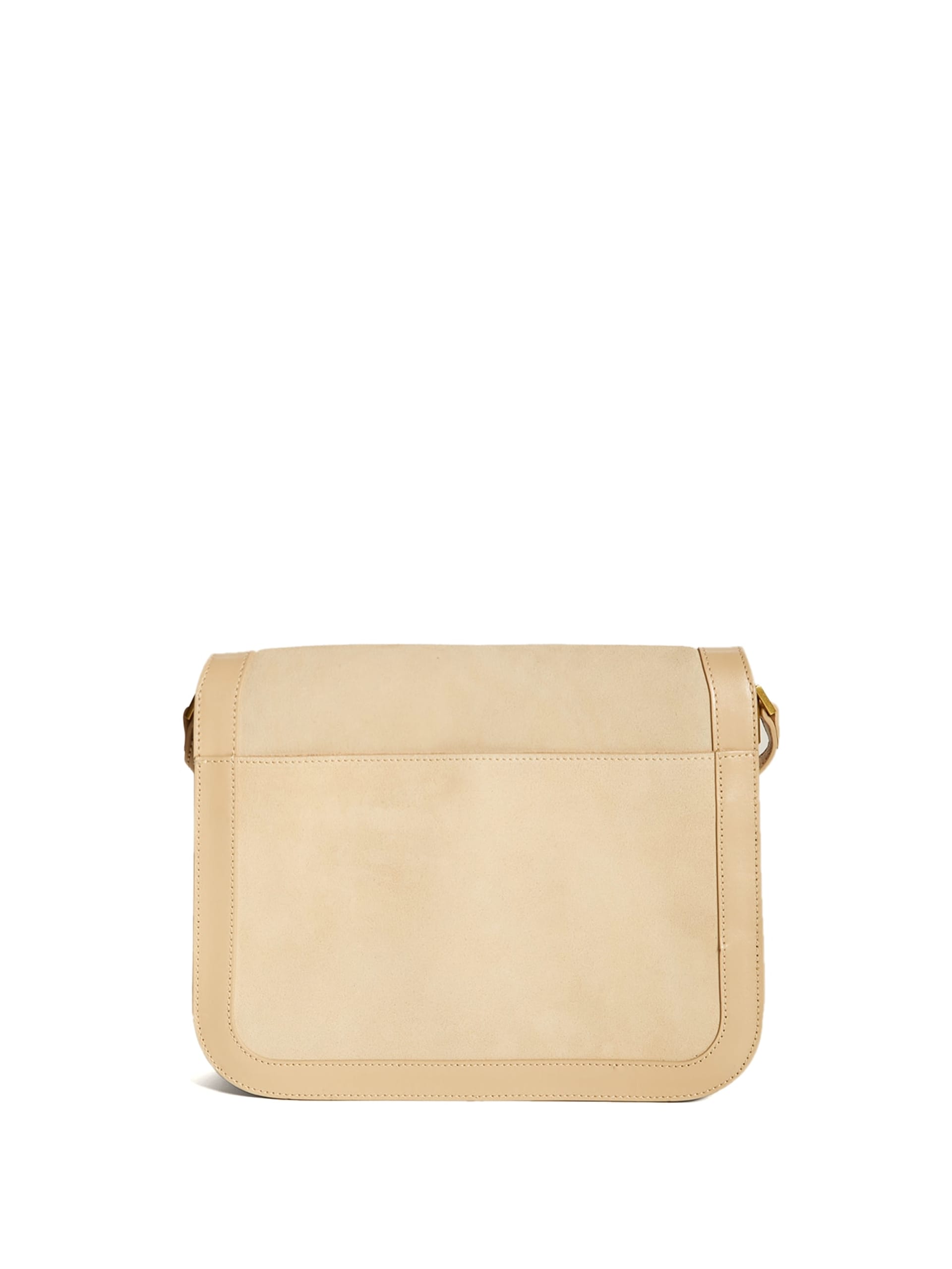 Bolsa transversal de couro Thea de tamanho médio com aba