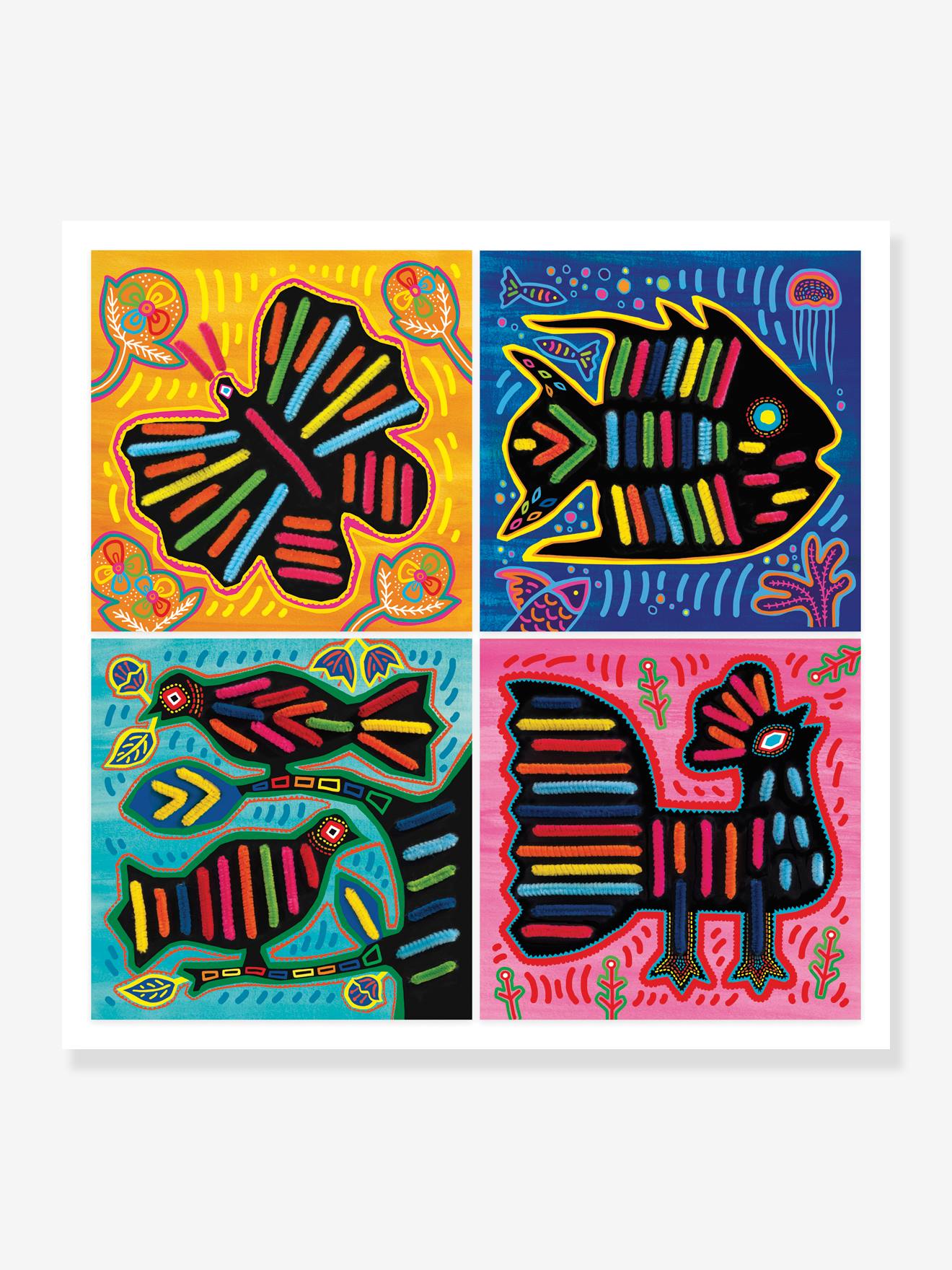 Arte Kuna com tiras de chenille muito macias DJECO verde