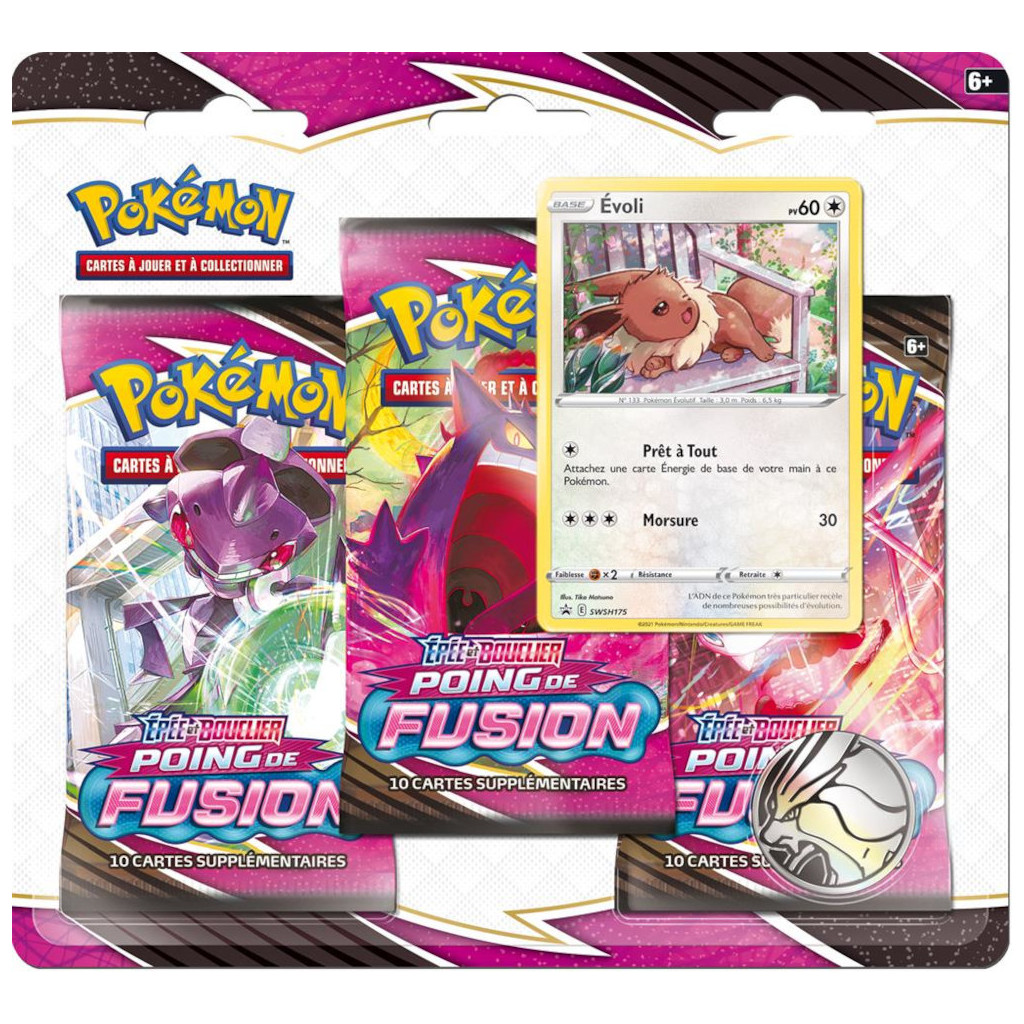 Pack 3 Boosters - EB08 Poing de Fusion - Evoli