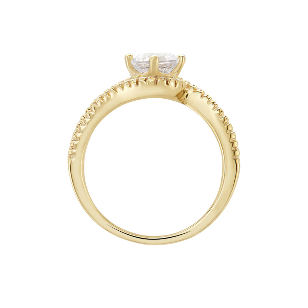 Bague Joisse Plaqué Or Oxyde De Zirconium
