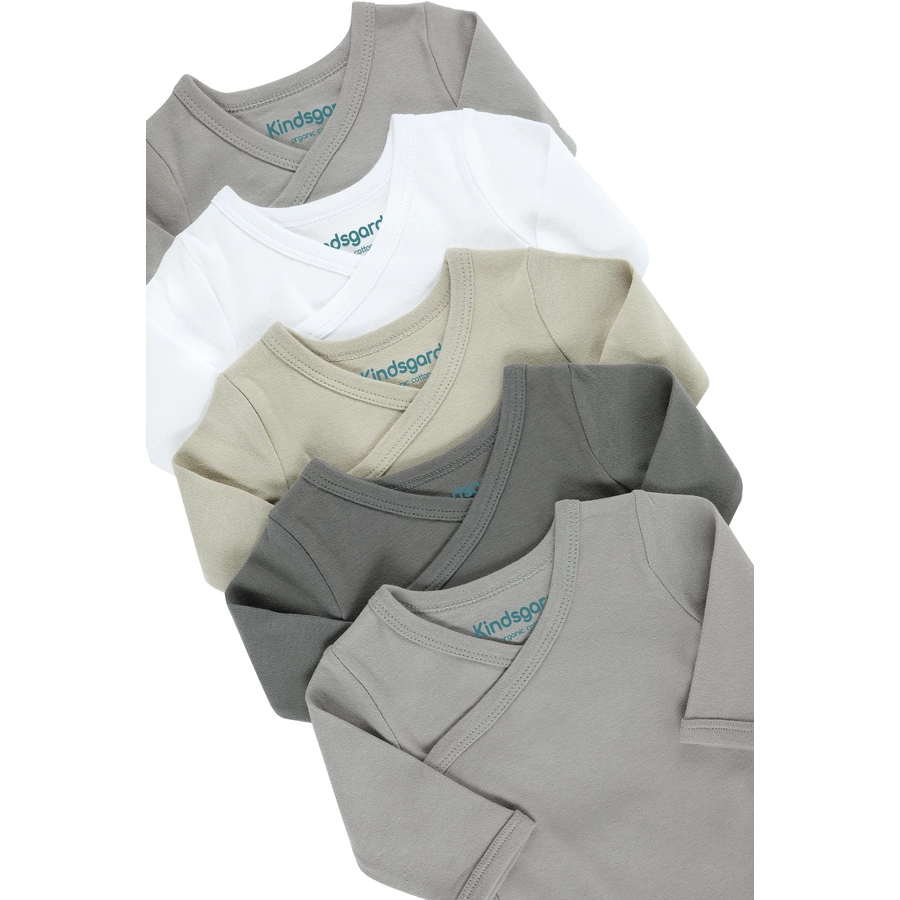 kindsgard Wickelbody trunder 5er-Pack langarm grau