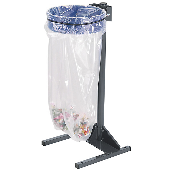 Support sac poubelle d'intérieur sur socle anthracite sans couvercle 110 L