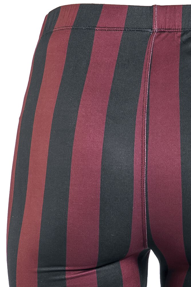 Leggings Rayé Noir/Rouge | Gothicana by EMP Legging