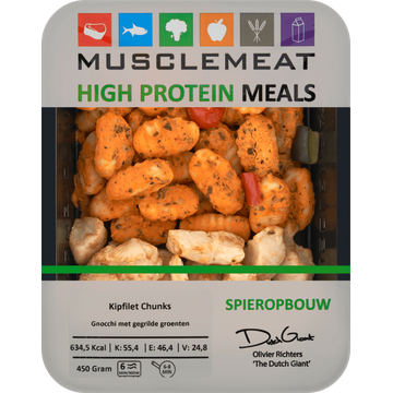 Muscle Meat High Protein Meals Kipfilet Chunks Gnocchi met Gegrilde Groenten 450 g
