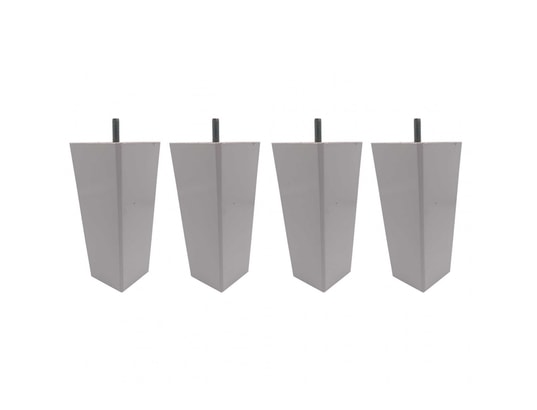 SOMEO - Pied fuseau tronqué bois (lot de 4) blanc 15 cm