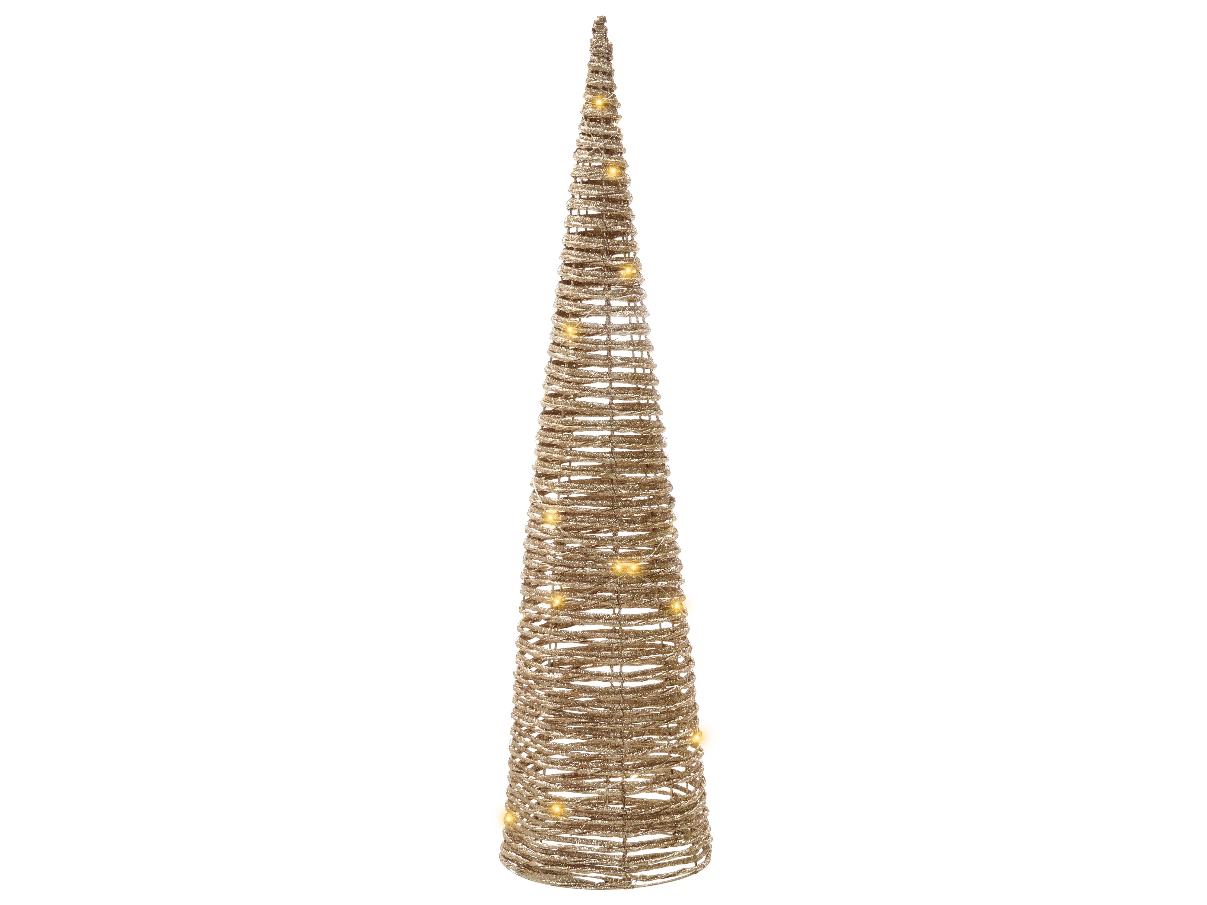 Set van 3 kerstdecoraties LED TUELSO Kerstboom 60/80/100 cm Goud