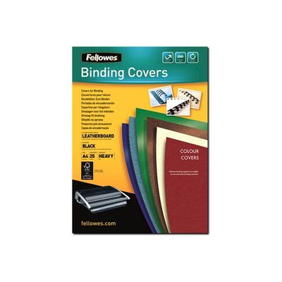 Fellowes - 25 couverture à reliure A4 (21 x 29,7 cm) - 250 g/m² - Noir