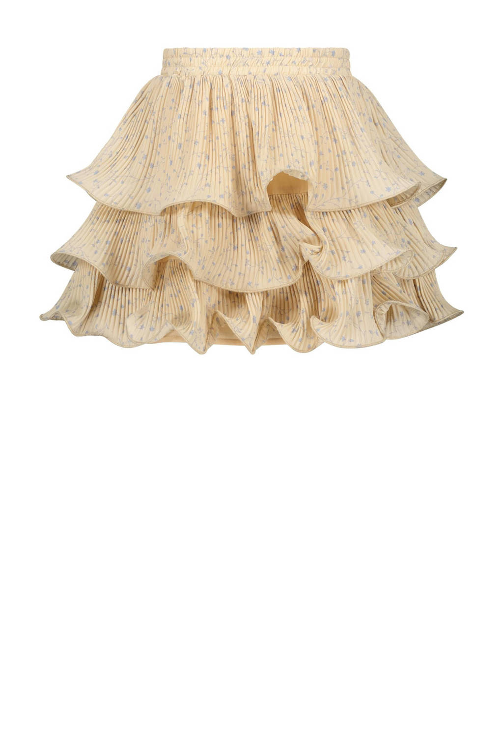 Le Chic gebloemde rok TESRA beige/lichtblauw