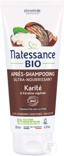 Natessance Bio Après-Shampoing Ultra-Nourrissant Karité Bio & Kératine Végétale Tube 200ml