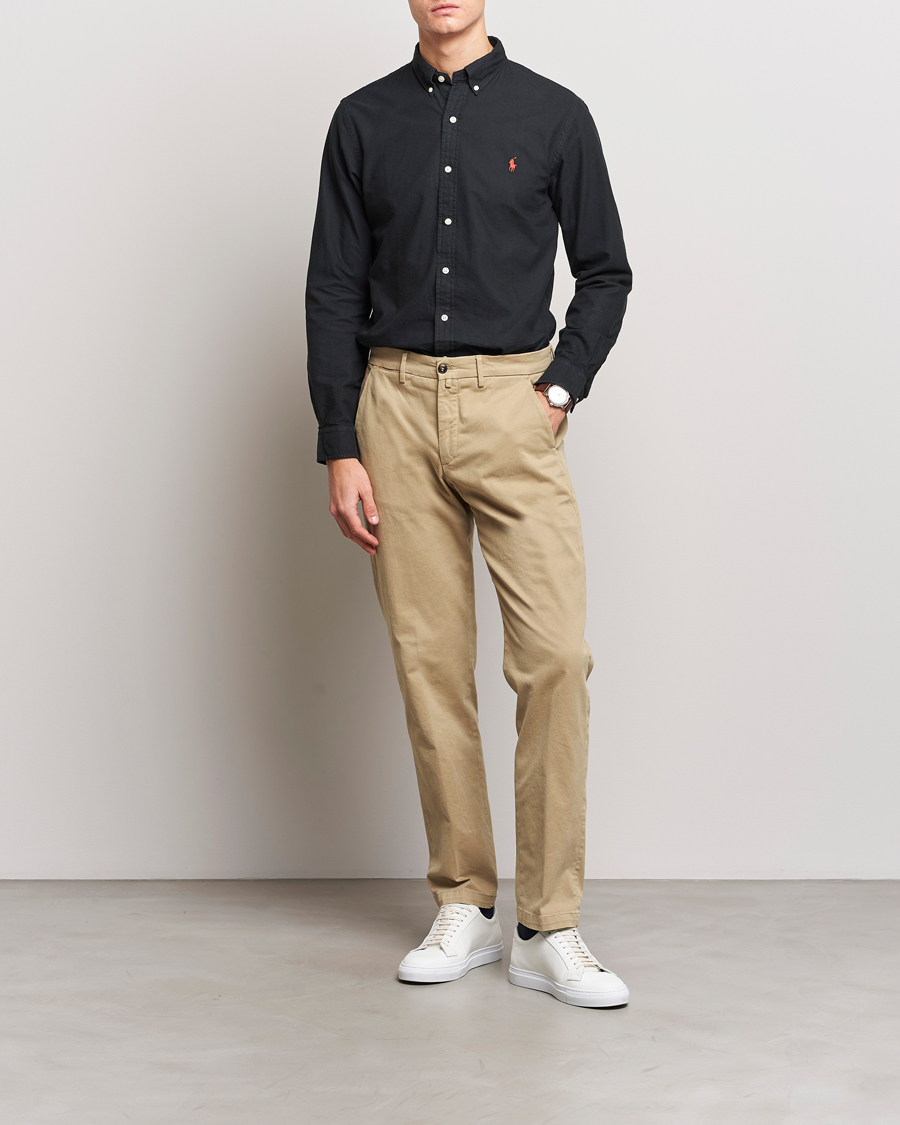 Polo Ralph Lauren Slim Fit Garment Dyed Oxford Shirt Polo Black