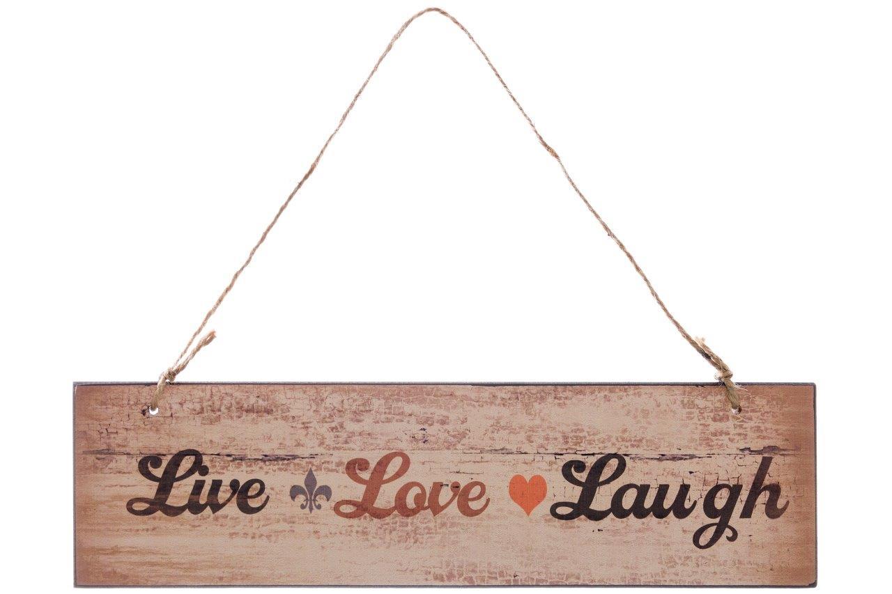 Holzschild - Live Love Laugh - 40x10 cm