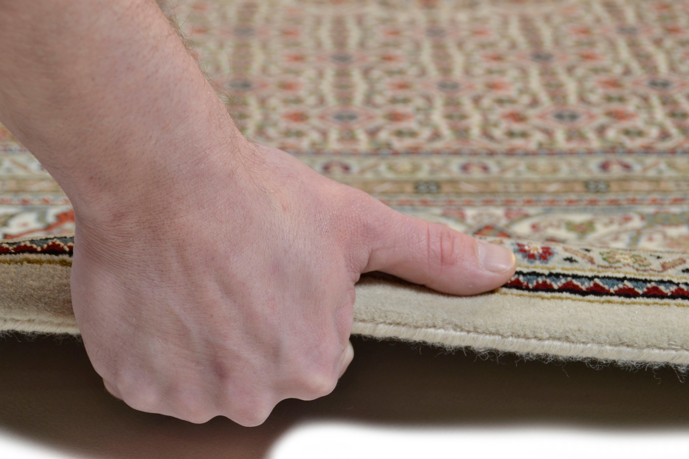 my home Orientteppich »Irrfan« rechteckig 12 mm Höhe handgeknüpft, Material: 80% Wolle, 20% Seide, mit Fransen