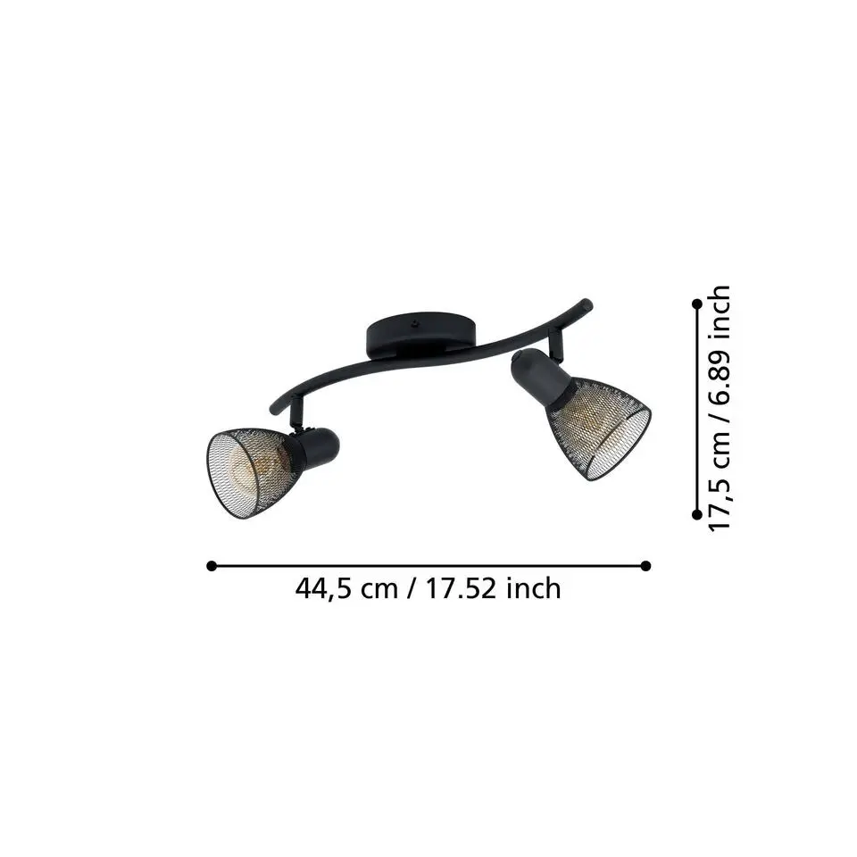 EGLO Carovigno Opbouwspot - 36.5 cm - Zwart