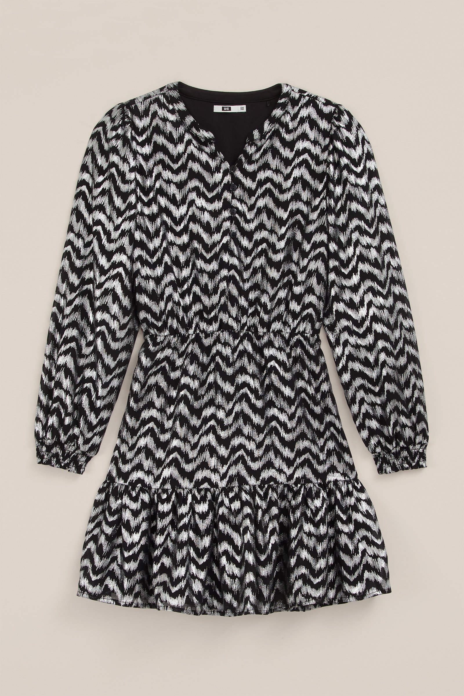 Meisjes jurk met dessin WE Fashion Zilver
