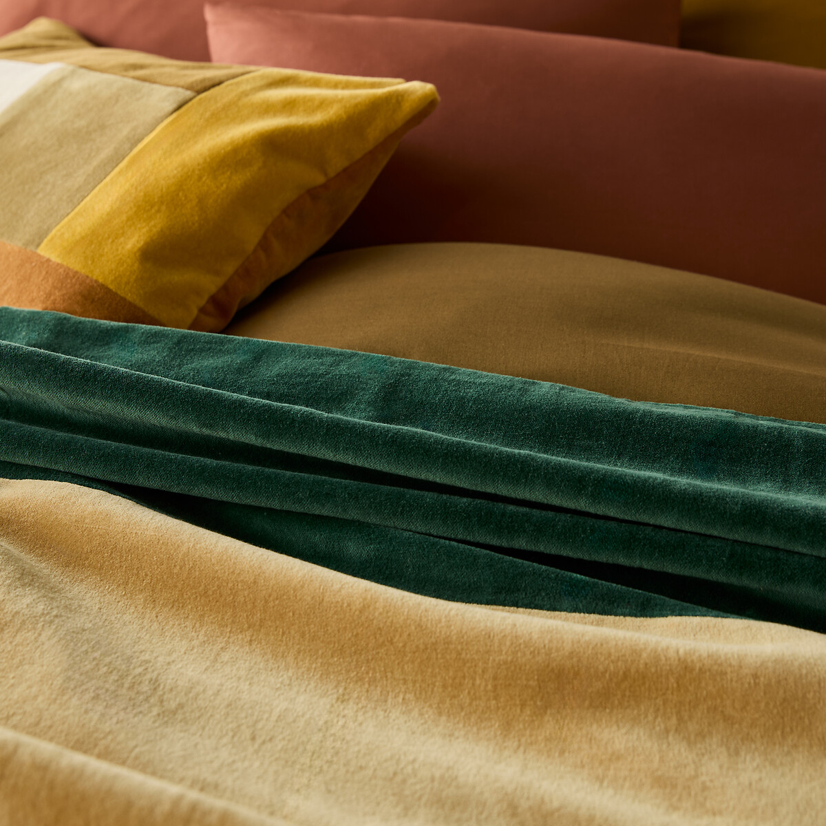 LA REDOUTE INTERIEURS<br>Colcha patchwork, veludo de algodão Tadeo