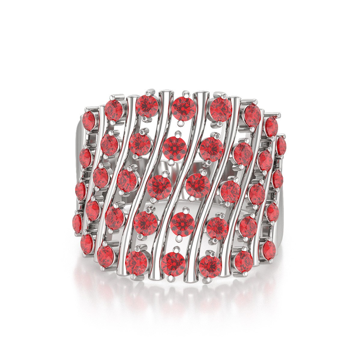 Bague ADEN ADEN Or 585 585 Blanc Rubis 6.92grs