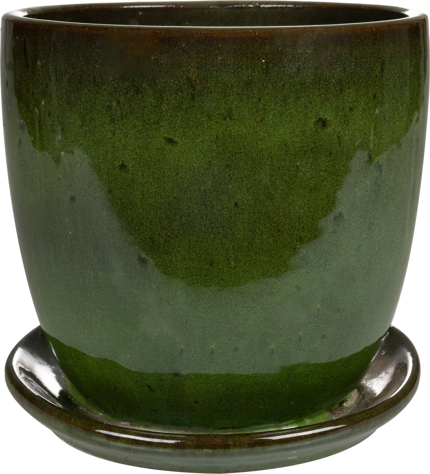 TS bloempot met schotel Rico groen D 22 H 20 cm