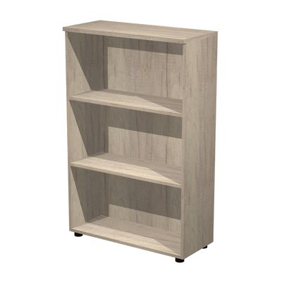 Bibliothèque mi-haute Trend - L80xP35xH120 cm - 2 étagères - imitation chêne canadien
