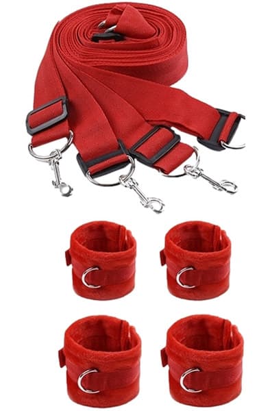 Bondage Bed Kit Red Posisjonsholder