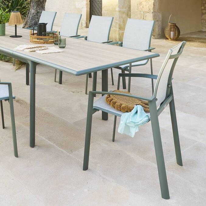 Fauteuil de jardin empilable AXANT Vert olive / Vert laurier
