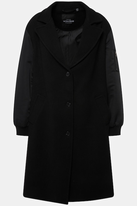 Mantel, Blouson-Ärmel, Reverskragen, Reißverschlusstasche