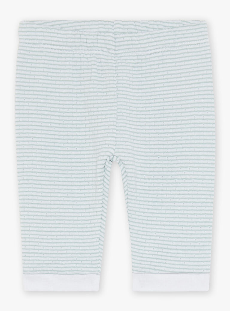 Ensemble haut bleu ciel et pantalon écru Crocodile et Paresseux