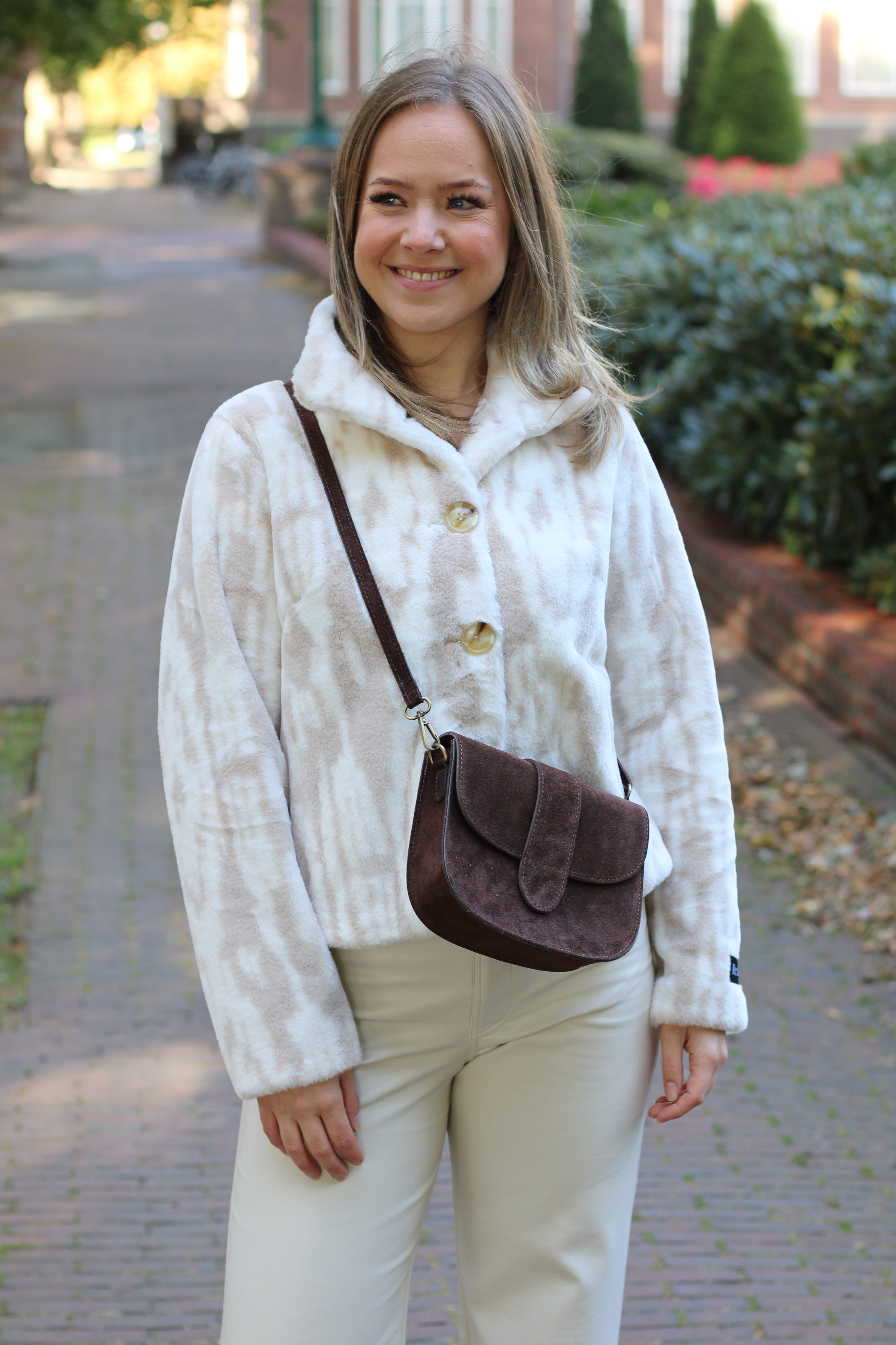 Maan Bag - Suede Donker Bruin