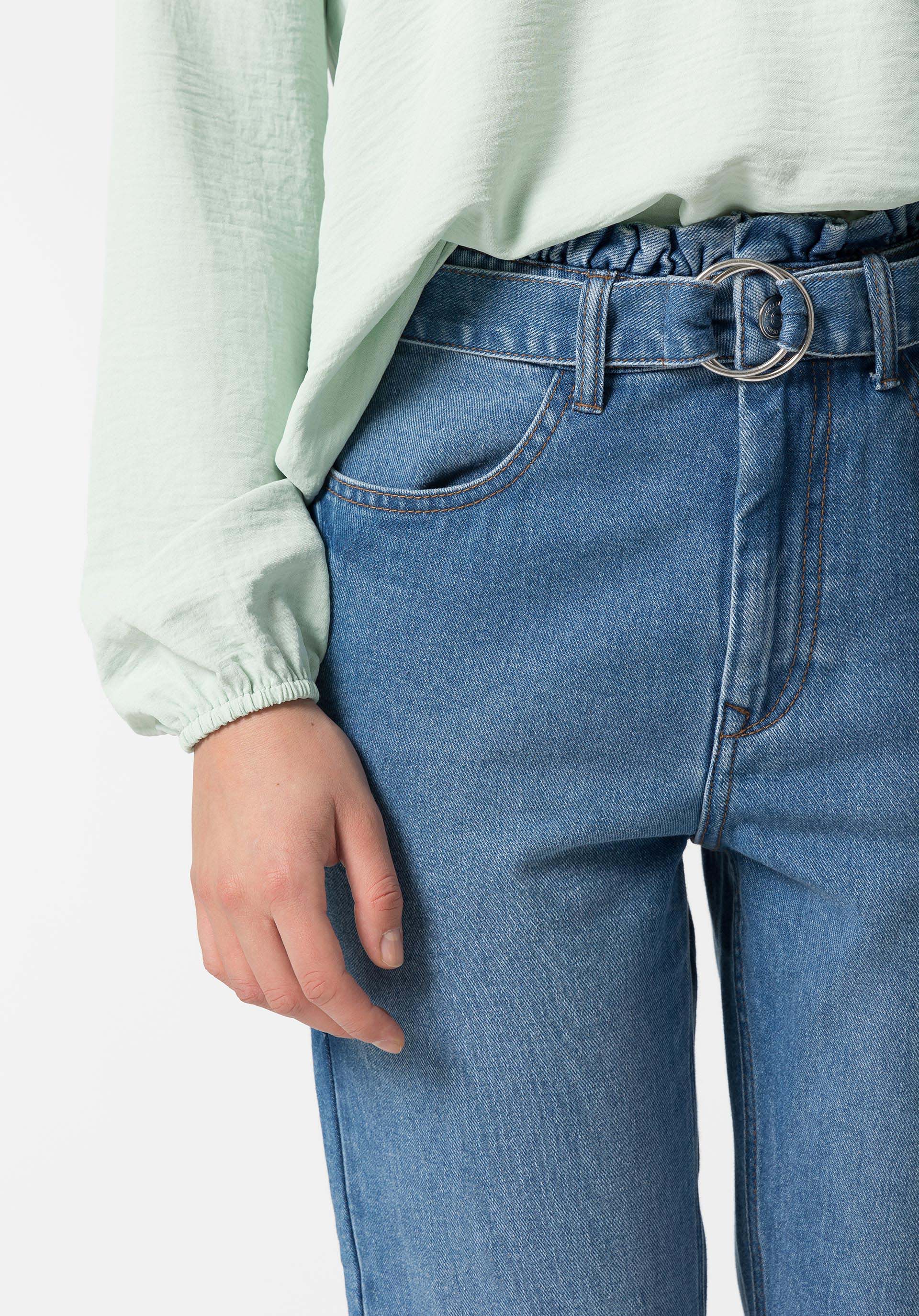 Jeans Ariel Paperbag de Cintura Alta C/ Cinto