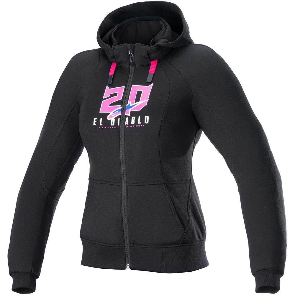 Alpinestars - Sweat zippé femme Chrome Sport Fabio Quartararo Noir / Rose