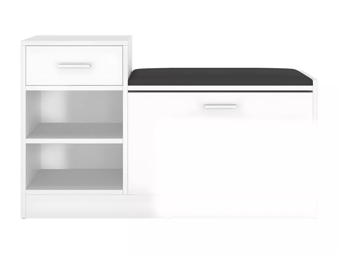 Banc à chaussures Blanc brillant 94,5x31x57