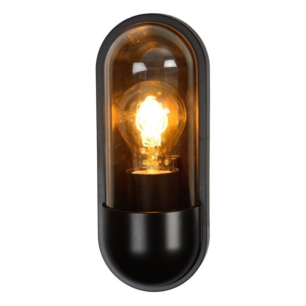 Capsule wandlamp in zwart E27 IP65