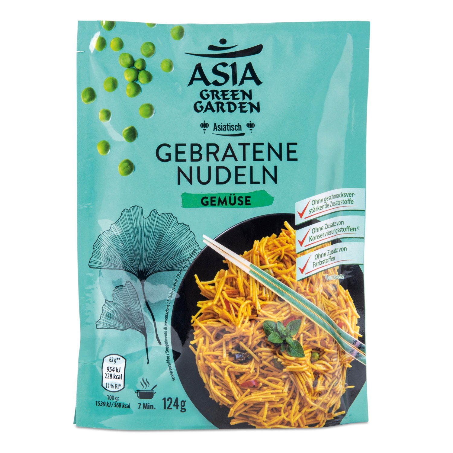 ASIA GREEN GARDEN Asia Fertiggerichte, gebratene Nudeln gemischt 121 g