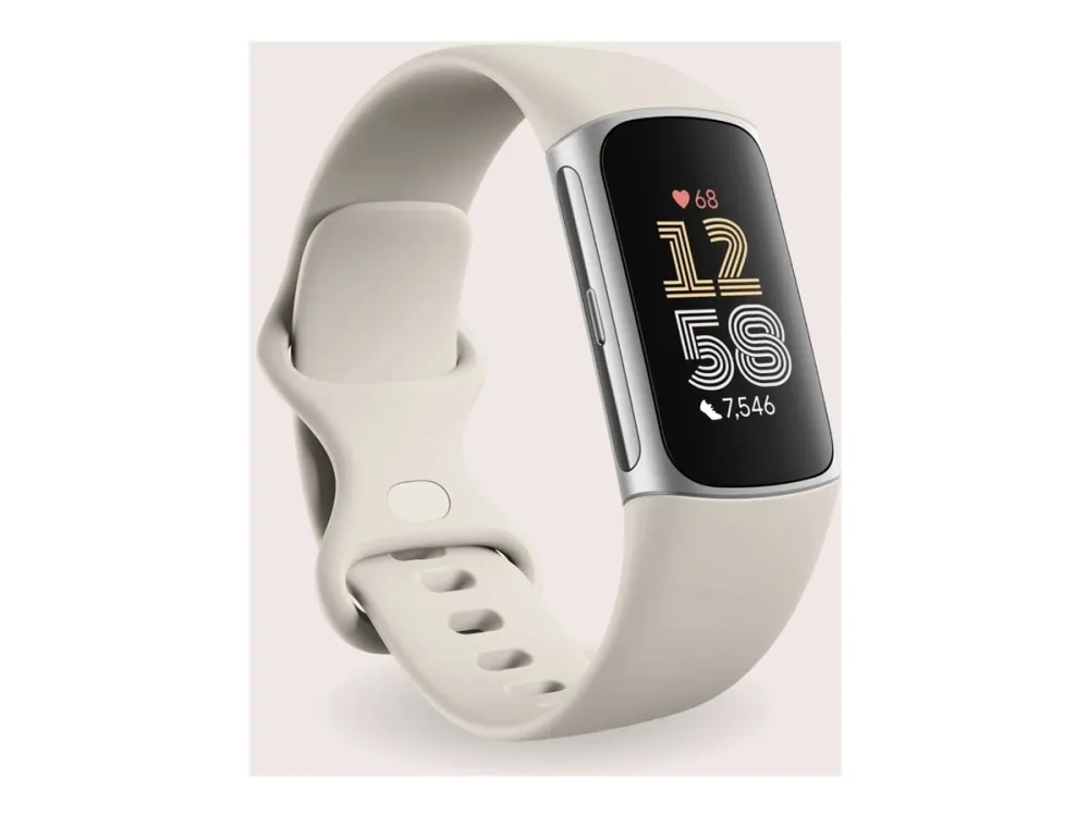 Fitbit Charge 6 - Sølvaluminium - aktivitetssporer med uendelighedsbånd - silikone - porcelæn - Bluetooth, NFC