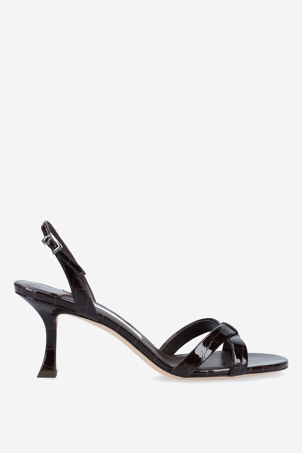 Elsy 70 croco embossed leather sandals