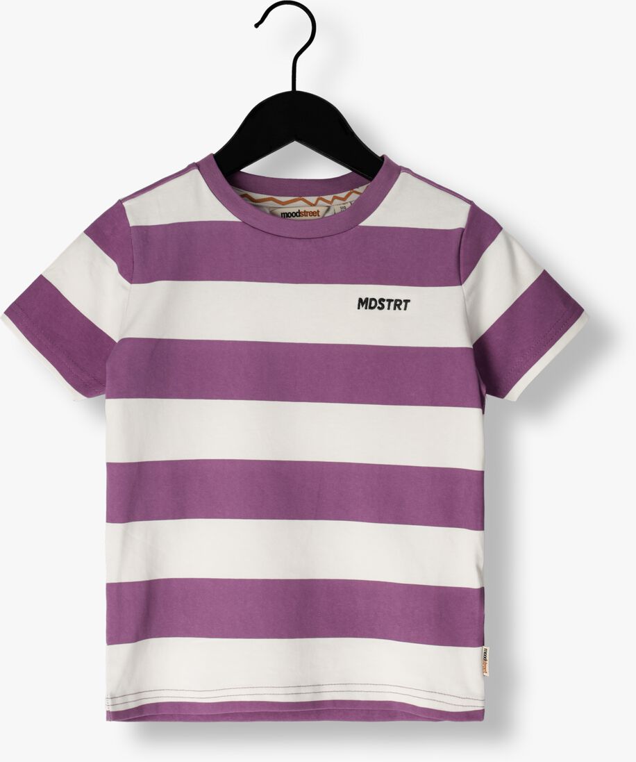 MOODSTREET paarse moodstreet t-shirt boys t-shirt striped