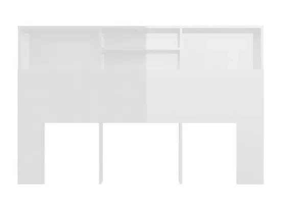 Armoire de tête de lit Blanc brillant 160x19x103,5 cm
