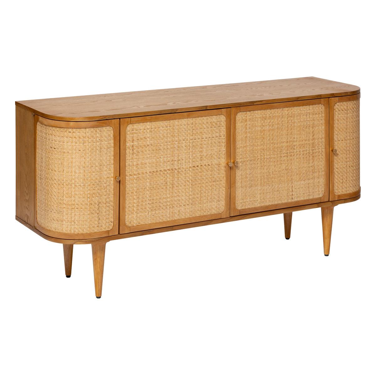 BUFFET 4 PORTES KISCO HEVEA ROTIN D.150X75CM