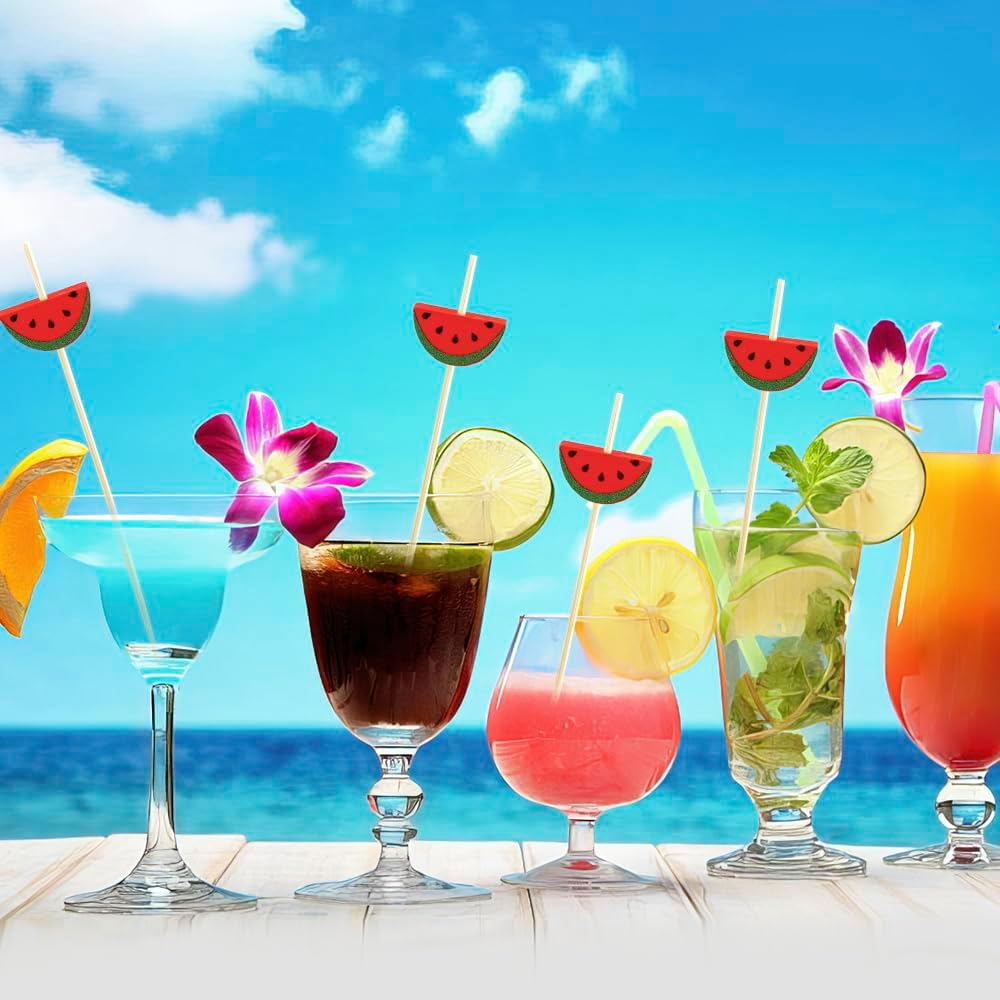 (95er Set) Cocktail Sticks Fingerfood Sommer Party Spiesse Deko Zahnstocher - Melone