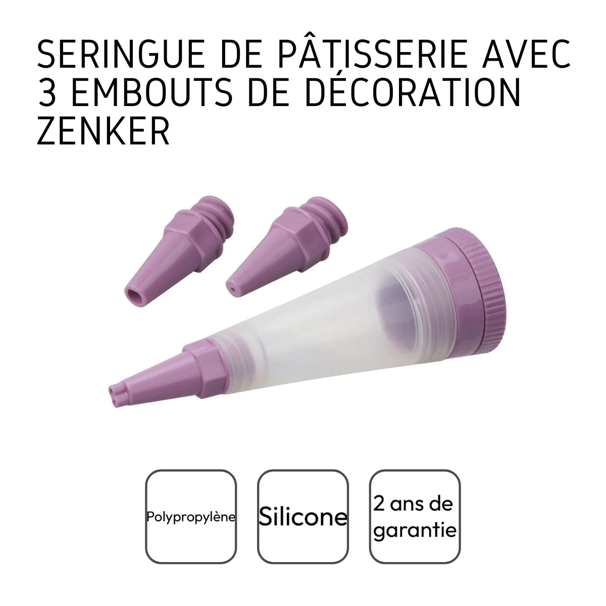 Stylo de pâtisserie et 3 embouts de décoration Sweet Sensation Zenker