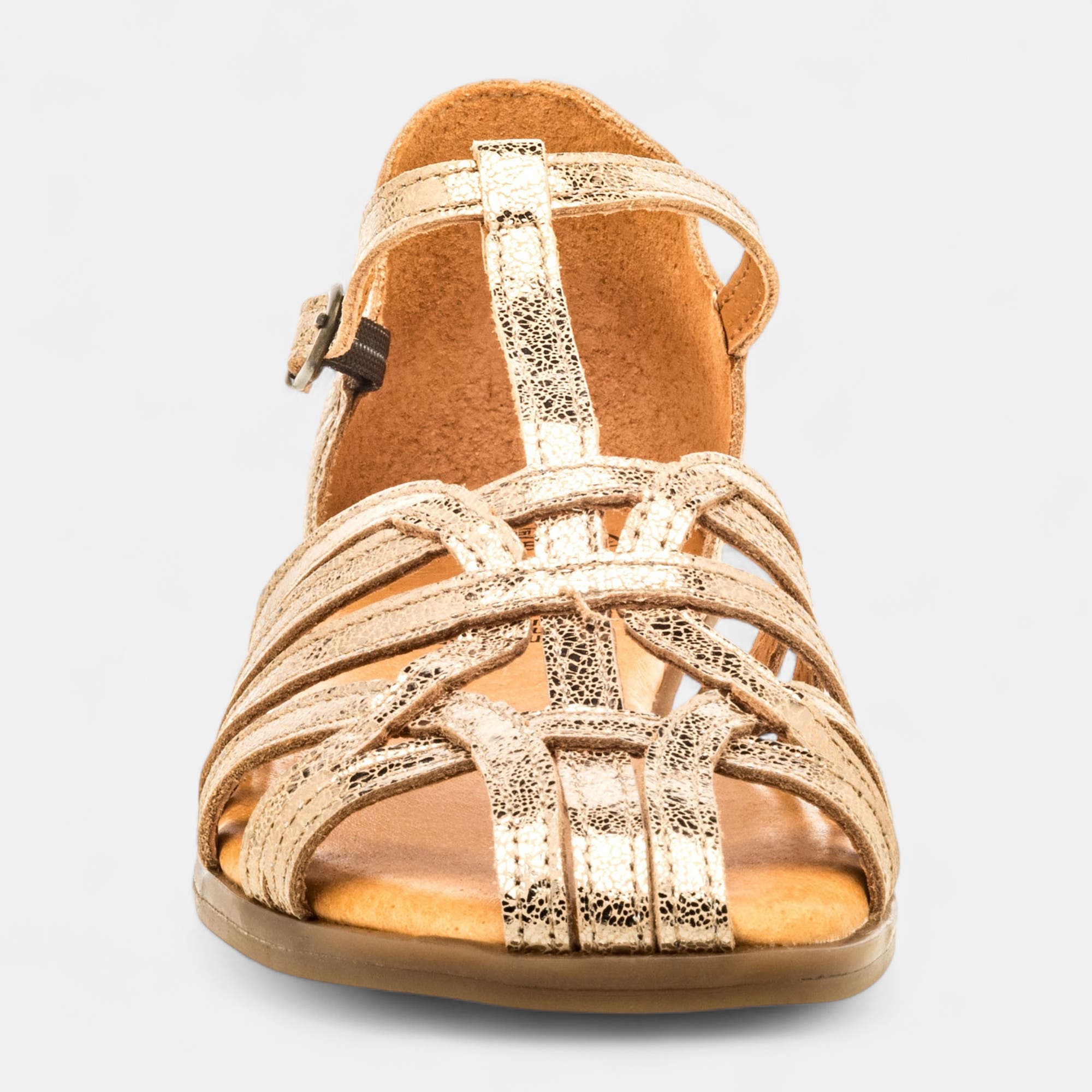 Nu-pieds Femme en cuir or