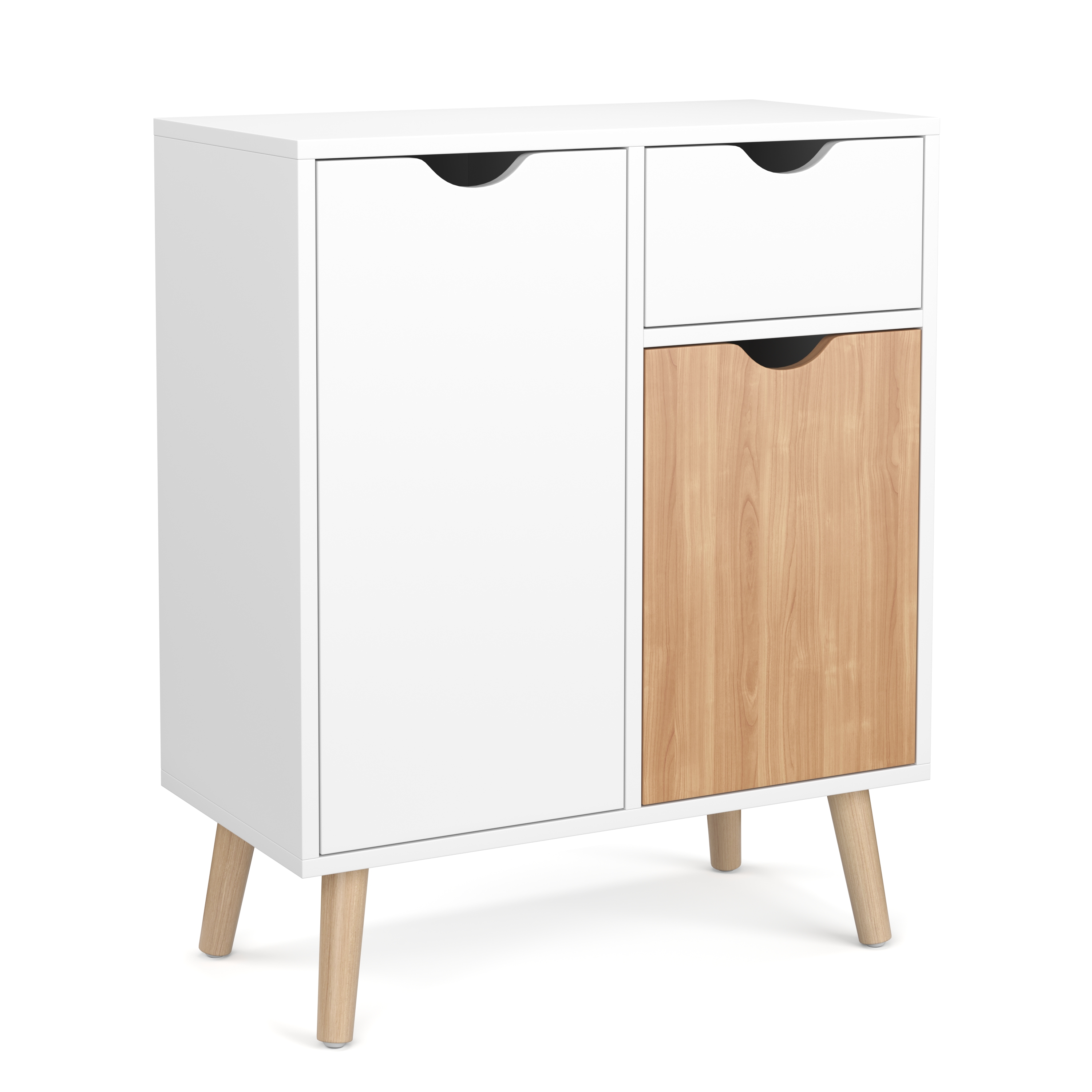 Kommode NORDIC 60 x 30 x 73 cm weiss/natur