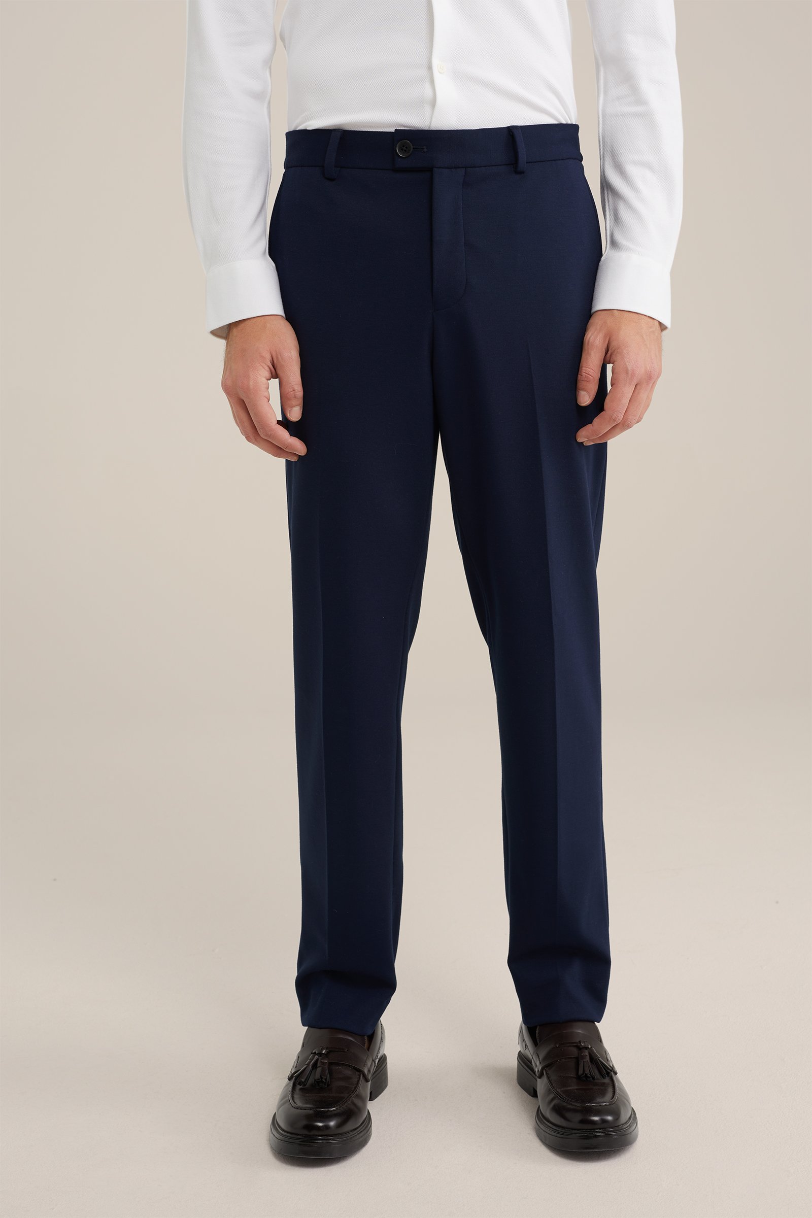 slim fit pantalon Van Gils Donkerblauw