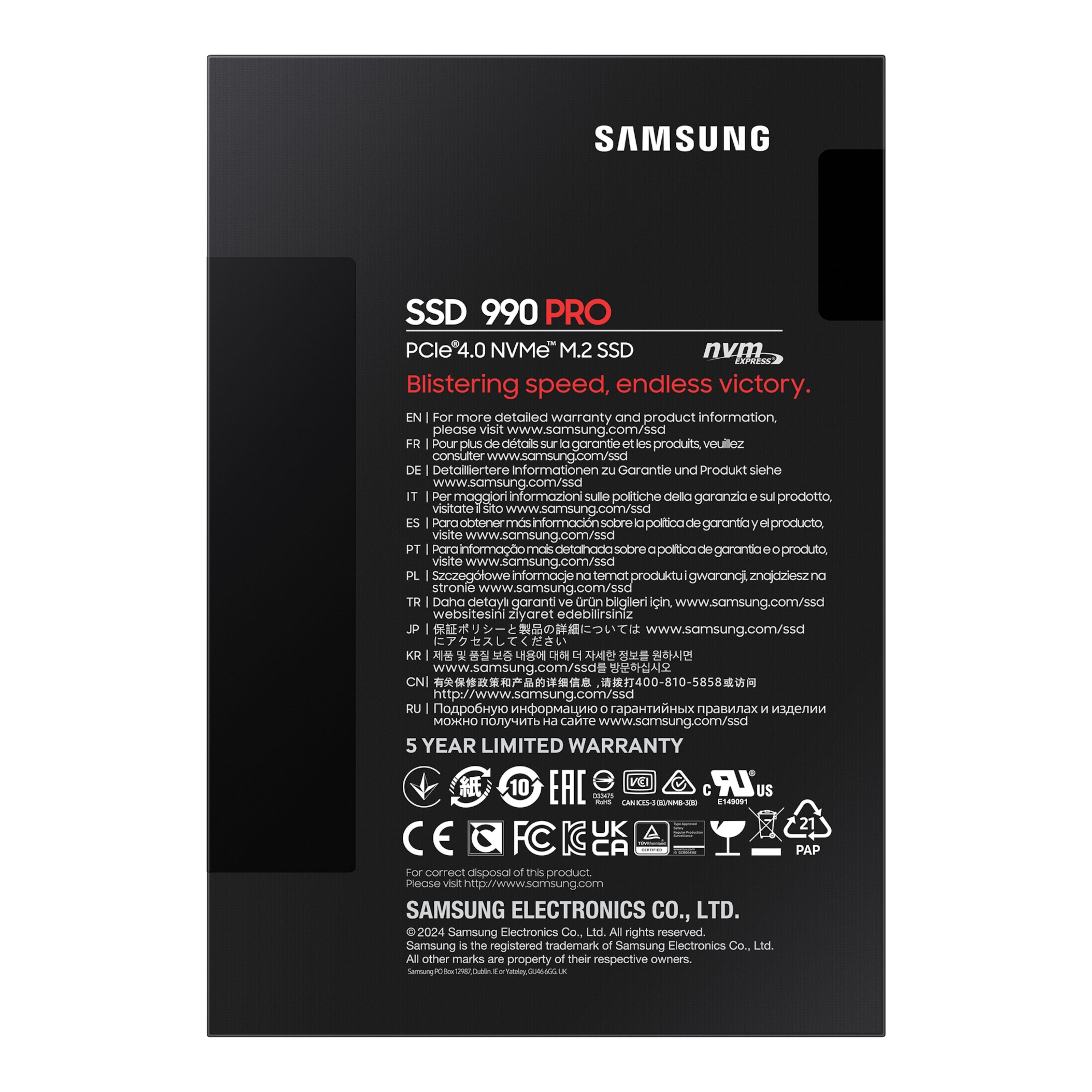 Samsung 990 PRO PCle 4.0 NVMe M.2 SSD 4 TB