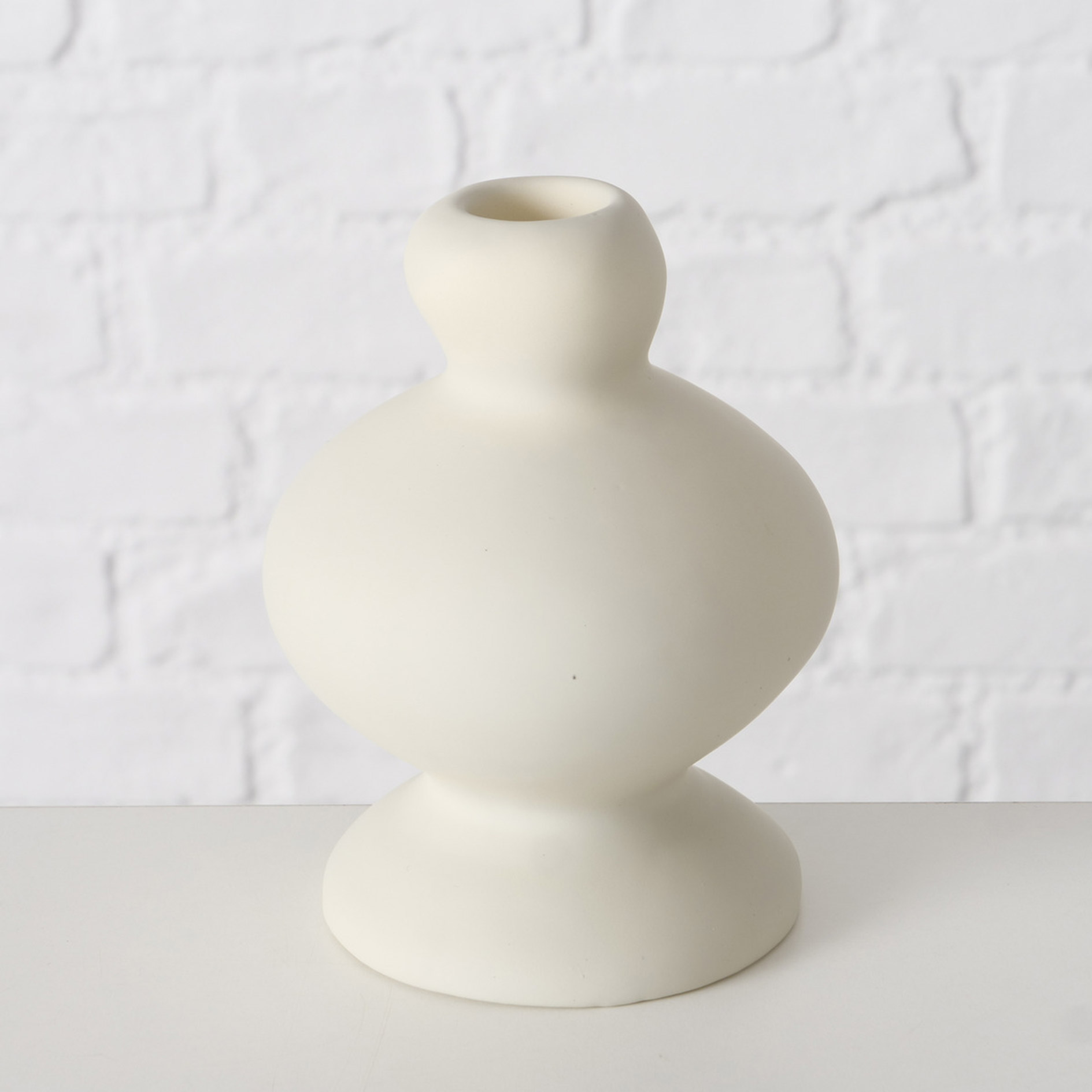 Kerzenleuchter - weiß oder creme - sortiert - 12 cm hoch