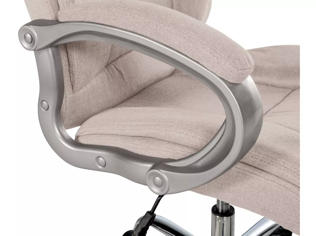 Chaise de bureau - Tissu & Métal chromé - Crème - XL Apoll