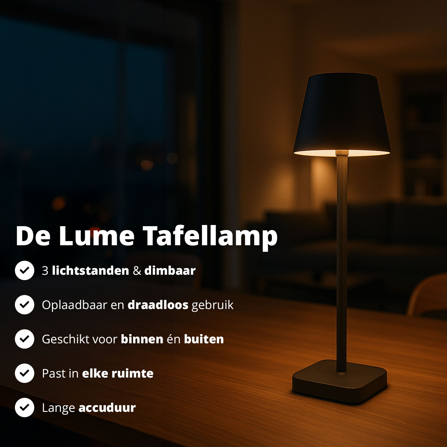 FlinQ Lume draadloze tafellamp - Blue