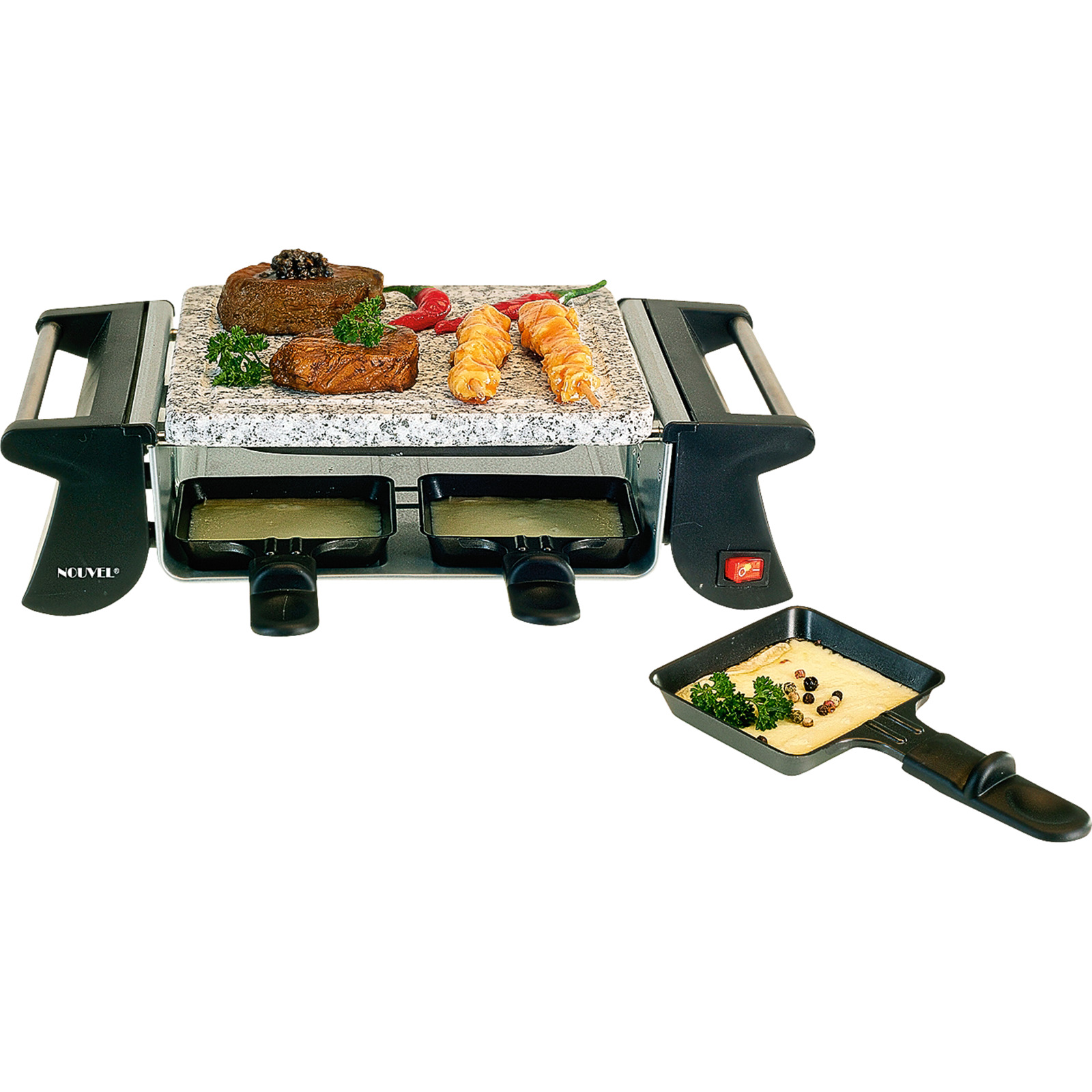 Nouvel Raclette Steingrill 4 Pers. schw