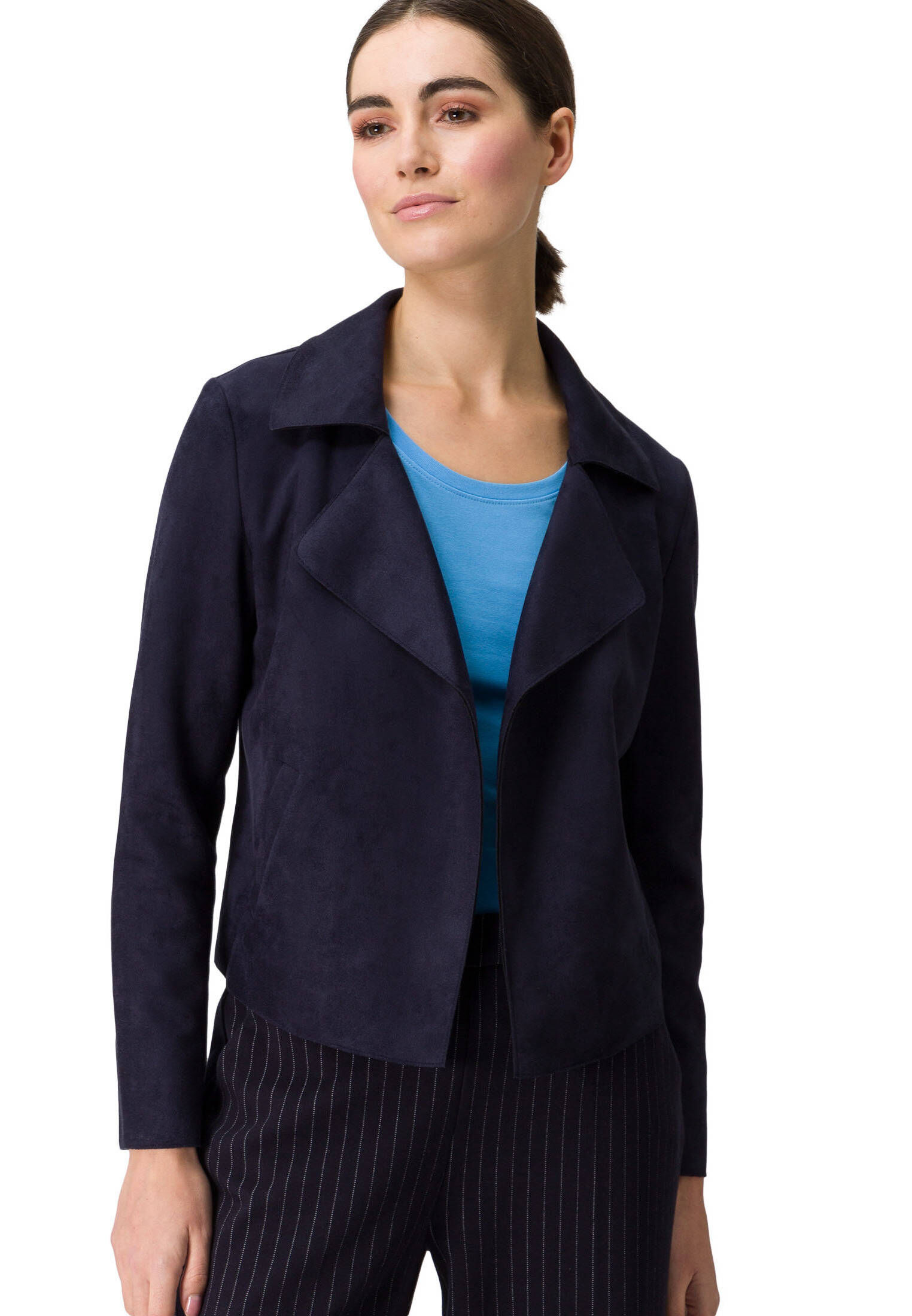zero| Damen Blazer in Lederoptik