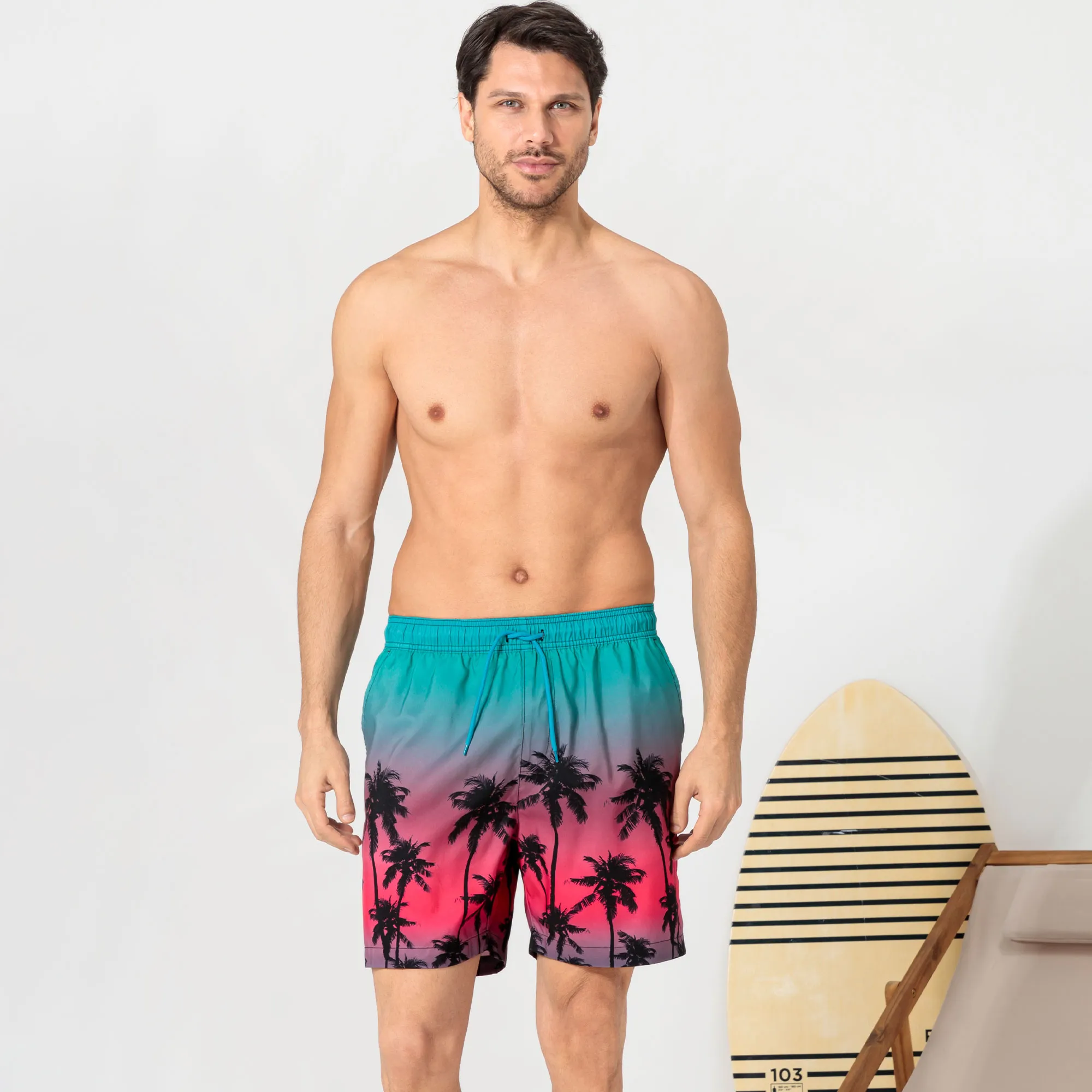 Herren-Badeshorts mit Farbverlauf